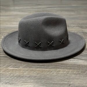 Grey Wide Brim Felt Hat